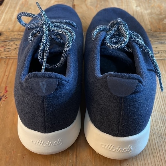 ALLBIRDS Men's Wool Runners Tuke Midnight/Cream Sole Comfort Shoes 10 - Picture 3 of 11